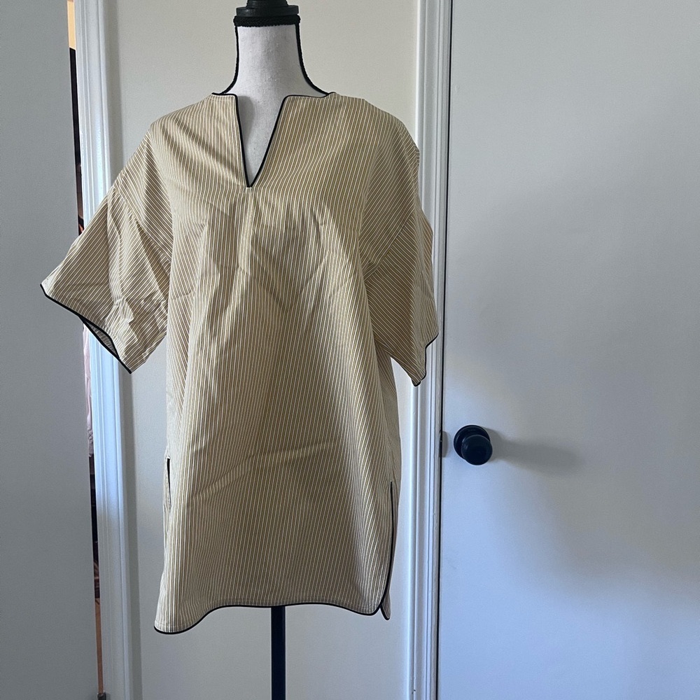 Tory Burch White and Yellow striped shirt